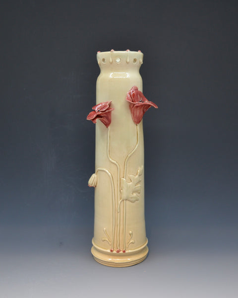Poppy Vase, Cream