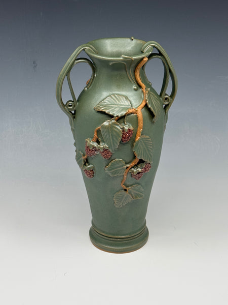 Raspberry Vase with Handles